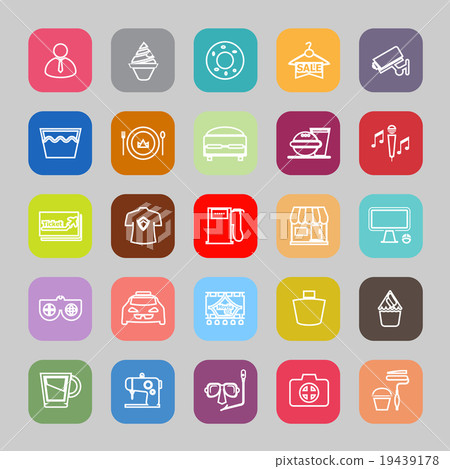 Franchisee business line flat icons Franchisee business line flat icons 19439178