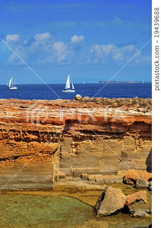 Punta de Sa Pedrera coast in Formentera, Balearic Islands, Spain Punta de Sa Pedrera coast in Formentera, Balearic Islands, Spain 19439688