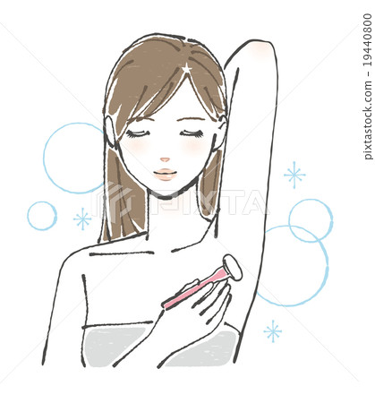 Woman illustration that handles side armor (razor) 19440800