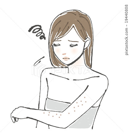 落在一條被刮的胳膊的婦女的例證 19440808