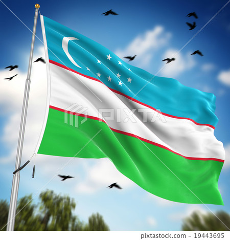 Flag of Uzbekistan 19443695
