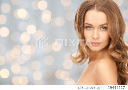 face of beautiful young happy woman with long hair face of beautiful young happy woman with long hair 19444217