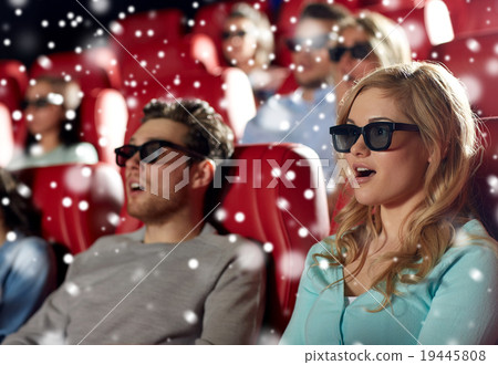 friends watching horror movie in 3d theater friends watching horror movie in 3d theater 19445808
