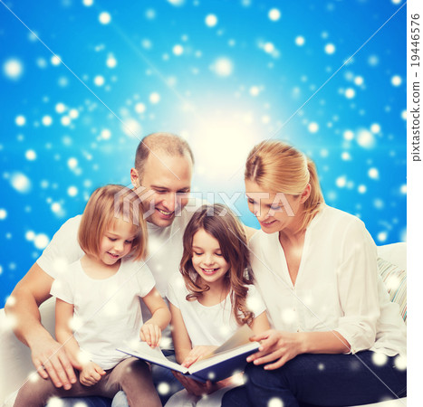 happy family with book at home happy family with book at home 19446576