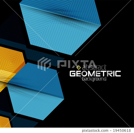 Vector color geometric shapes on black background 19450618