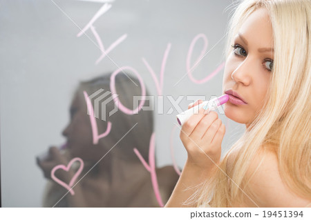 beautiful girl written on a mirror in lipstick, I beautiful girl written on a mirror in lipstick, I 19451394
