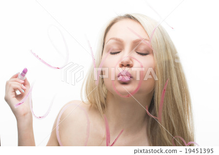 beautiful girl written on a mirror in lipstick, I beautiful girl written on a mirror in lipstick, I 19451395