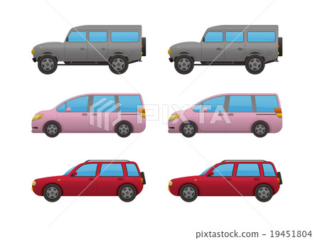 三輛轎車，SUV·小型貨車·兩廂車，輪廓·沒有 19451804