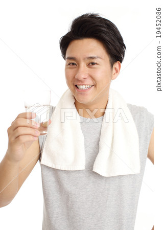 Men drinking mineral water Men drinking mineral water 19452086