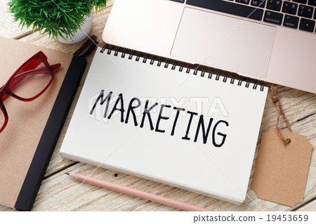 Maketing concept with brand tag and laptop 19453659