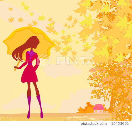 stylish woman with umbrella stylish woman with umbrella 19453691