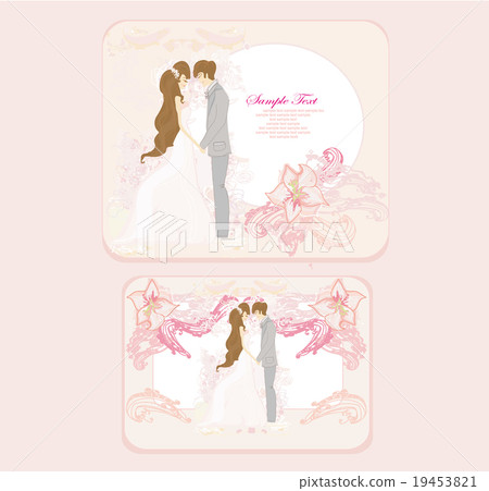 elegant wedding invitation with wedding couple set elegant wedding invitation with wedding couple set 19453821