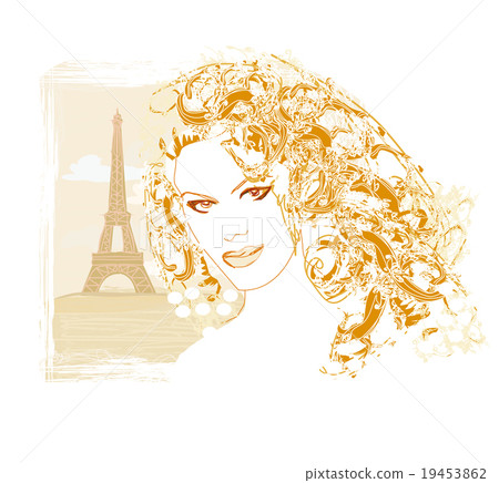 beautiful women Shopping in Paris - vector card beautiful women Shopping in Paris - vector card 19453862