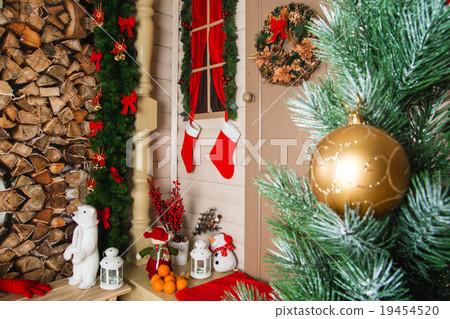 Christmas ball on the background scenery Christmas ball on the background scenery 19454520