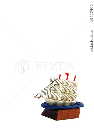 Small ship toy model on white background Small ship toy model on white background 19457406