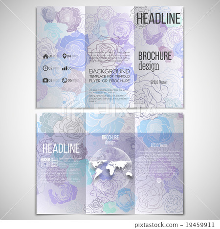 Vector set of tri-fold brochure design template on Vector set of tri-fold brochure design template on 19459911