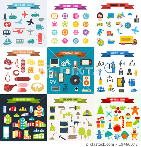 assembly of the top 9, a set icons assembly of the top 9, a set icons 19460378