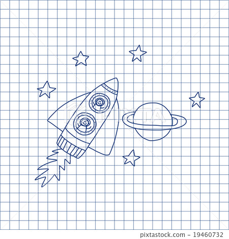 Creativity learning. Rocket ship with children - Stock Illustration ...