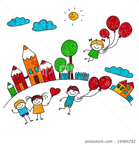 Vector illustration of happy kids. 19460782