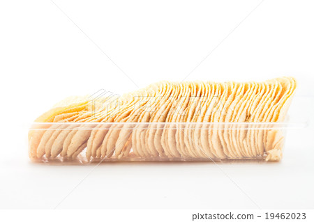 Potato chips on white background 19462023