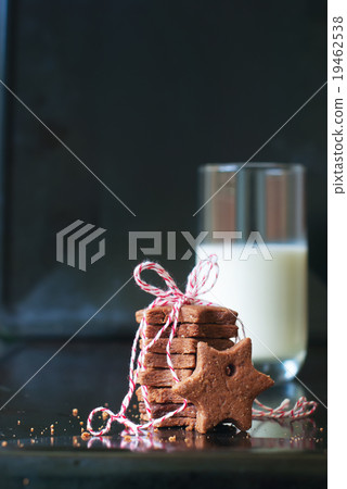 Christmas Chocolate Cookies in Star Shape 19462538