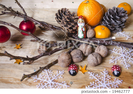 Chocolate,citrus fruits,nuts with cones Chocolate,citrus fruits,nuts with cones 19462777