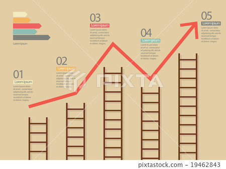 Growth chart with ladders infographic Growth chart with ladders infographic 19462843