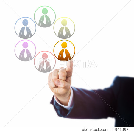 Arm Of Manager Selects On Of Six Diverse Workers 19463971