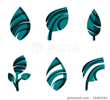 Set of abstract eco leaf icons, business logotype Set of abstract eco leaf icons, business logotype 19464383