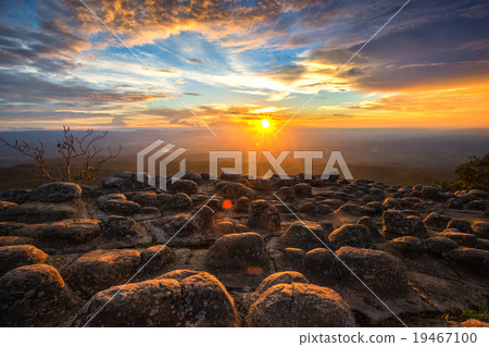 Strange rock on sunset 19467100