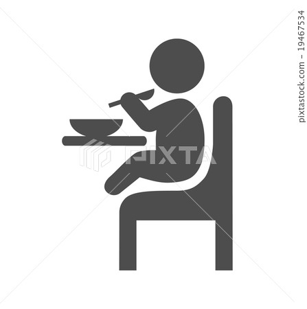 Baby eat pictogram flat icon isolated on white Baby eat pictogram flat icon isolated on white 19467534