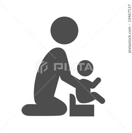 Parent potty baby pictogram flat icon isolated on Parent potty baby pictogram flat icon isolated on 19467537