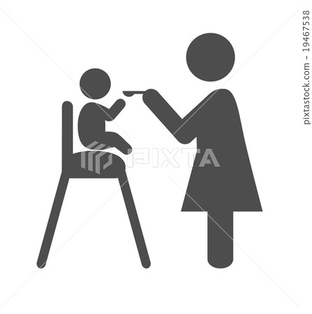 Mother feed the baby pictogram flat icon isolated Mother feed the baby pictogram flat icon isolated 19467538