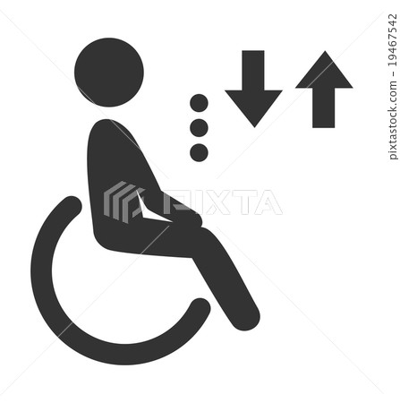 Disability man pictogram flat icon lift isolated 19467542