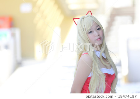 Portrait girl on christmas coat 19474187