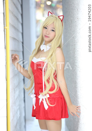 Portrait girl on christmas coat 19474203