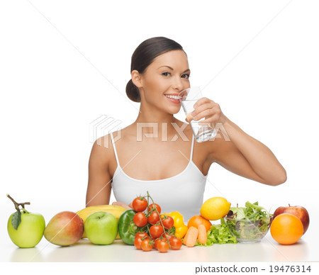 woman with healthy food woman with healthy food 19476314