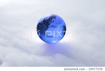 Blue glass earth. Europe and Africa 19477339