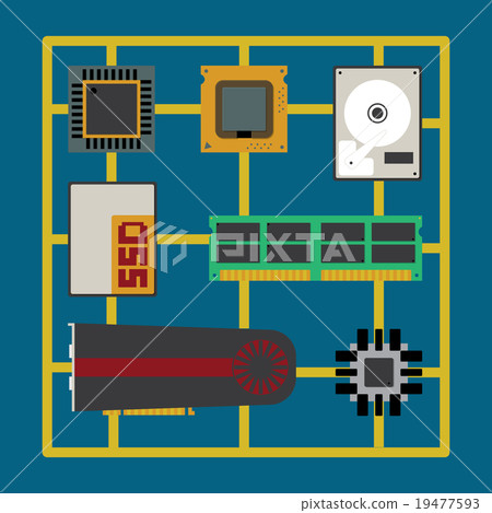 Computer part in frame Computer part in frame 19477593