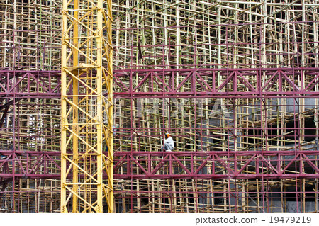 bamboo scaffolding in construction site bamboo scaffolding in construction site 19479219