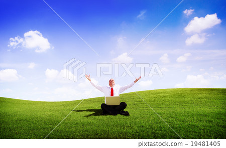 Business Businessman Freelancer Relaxation Success Concept 19481405
