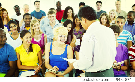 Group Students Lecture Room Education Happiness Concept Group Students Lecture Room Education Happiness Concept 19481874