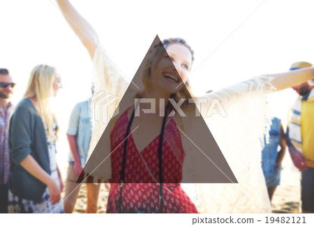 Summer Togetherness Friendship Triangle Copy Space Concept 19482121