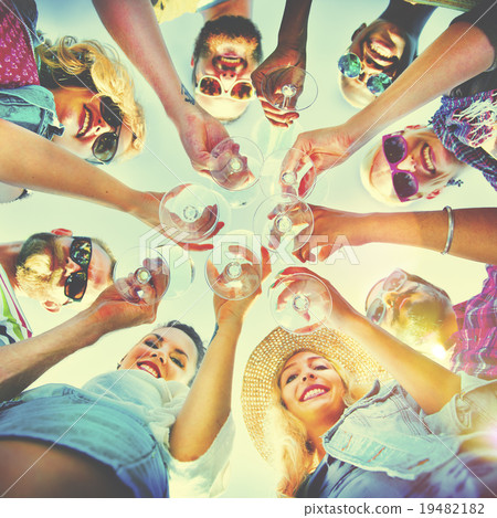Beach Cheers Celebration Friendship Summer Fun Concept Beach Cheers Celebration Friendship Summer Fun Concept 19482182