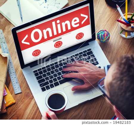 Man Applying for a Job on the Internet Man Applying for a Job on the Internet 19482183