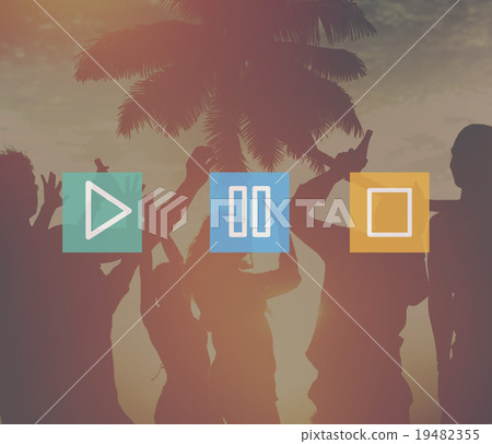 Play Button Icon Media Stop Pause Music Concept Play Button Icon Media Stop Pause Music Concept 19482355