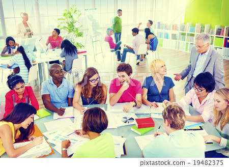 Group of Student in the Classroom Discussion Concept 19482375