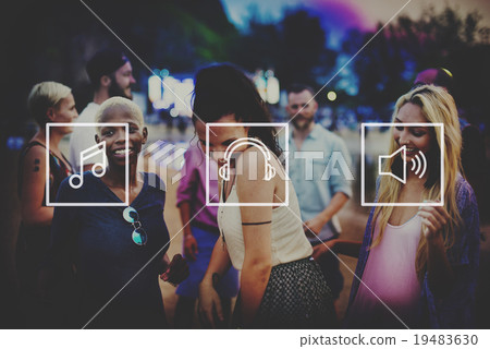 Media Song Music Musical listening Play Concept Media Song Music Musical listening Play Concept 19483630
