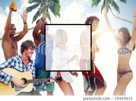 Summer Togetherness Friendship Square Copy Space Concept Summer Togetherness Friendship Square Copy Space Concept 19483631