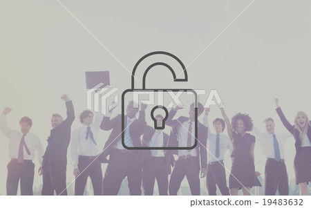 Unlock Protect Padlock Protection Concept Unlock Protect Padlock Protection Concept 19483632